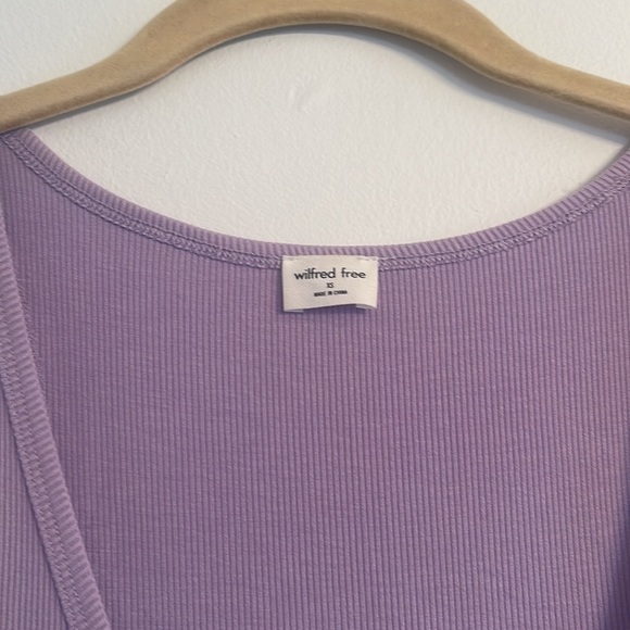 Aritiza Wilfred Free Ribbed Midi dress in lavender - Picture 5 of 9